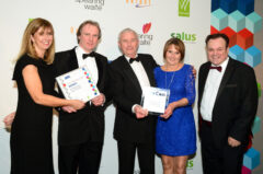 Diamond Wood and Shaw receiving the Small Residential Award for Hemploe View