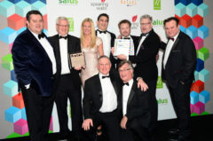 Hinckley and Bosworth Council receiving the Large Non-Residential Award for Hinckley Leisure Centre