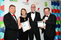 Leicester City Council receiving the Regeneration Project Award for Friars Mill